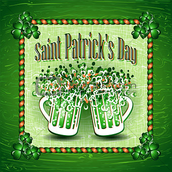 St Patricks Day greeting card background.