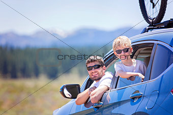 family at road trip