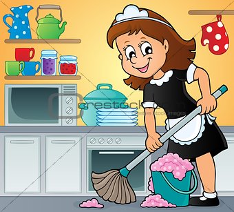 Cleaning lady theme image 3