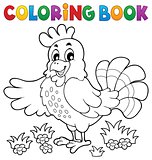 Coloring book happy hen