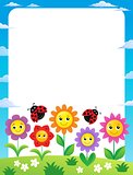 Frame with flowers and ladybugs 1
