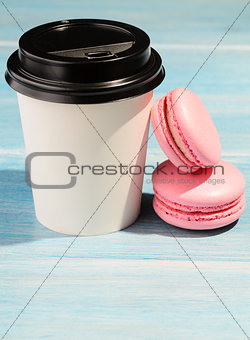 Hot drink and macaroons