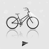 Retro black bike. Cycling concept. Bicycle. Vector bright illustration. Trendy style for graphic design, logo, Web site, social media, user interface, mobile app.