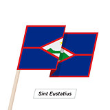 Sint Eustatius Ribbon Waving Flag Isolated on White. Vector Illustration.