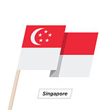 Singapore Ribbon Waving Flag Isolated on White. Vector Illustration.