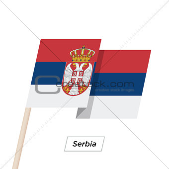 Serbia Ribbon Waving Flag Isolated on White. Vector Illustration.