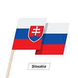Slovakia Ribbon Waving Flag Isolated on White. Vector Illustration.