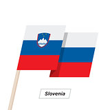 Slovenia Ribbon Waving Flag Isolated on White. Vector Illustration.