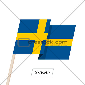 Sweden Ribbon Waving Flag Isolated on White. Vector Illustration.