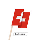 Switzeland Ribbon Waving Flag Isolated on White. Vector Illustration.