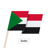Sudan Ribbon Waving Flag Isolated on White. Vector Illustration.