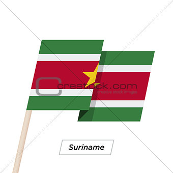 Suriname Ribbon Waving Flag Isolated on White. Vector Illustration.