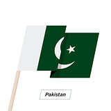 Pakistan Ribbon Waving Flag Isolated on White. Vector Illustration.