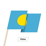 Palau Ribbon Waving Flag Isolated on White. Vector Illustration.