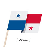 Panama Ribbon Waving Flag Isolated on White. Vector Illustration.