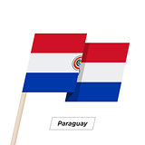 Paraguay Ribbon Waving Flag Isolated on White. Vector Illustration.
