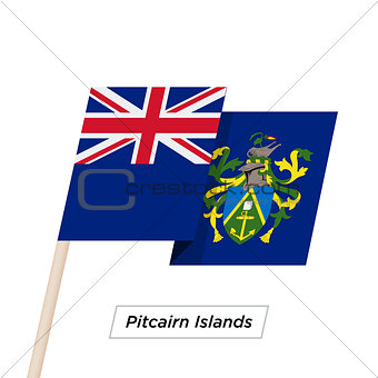 Pitcairn Islands Ribbon Waving Flag Isolated on White. Vector Illustration.