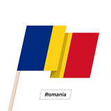 Romania Ribbon Waving Flag Isolated on White. Vector Illustration.