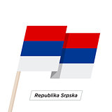 Republika Srpska Ribbon Waving Flag Isolated on White. Vector Illustration.