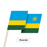 Rwanda Ribbon Waving Flag Isolated on White. Vector Illustration.