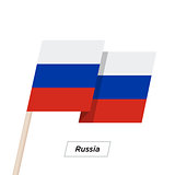 Russia Ribbon Waving Flag Isolated on White. Vector Illustration.