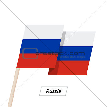 Russia Ribbon Waving Flag Isolated on White. Vector Illustration.