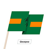 Qwaqwa Ribbon Waving Flag Isolated on White. Vector Illustration.