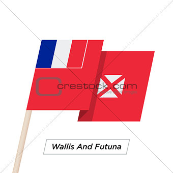 Wallis and Futuna Ribbon Waving Flag Isolated on White. Vector Illustration.