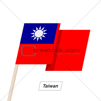 Taiwan Ribbon Waving Flag Isolated on White. Vector Illustration.