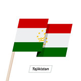 Tajikistan Ribbon Waving Flag Isolated on White. Vector Illustration.