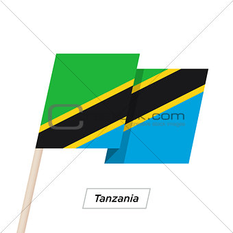 Tanzania Ribbon Waving Flag Isolated on White. Vector Illustration.