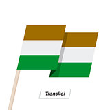 Transkei Ribbon Waving Flag Isolated on White. Vector Illustration.