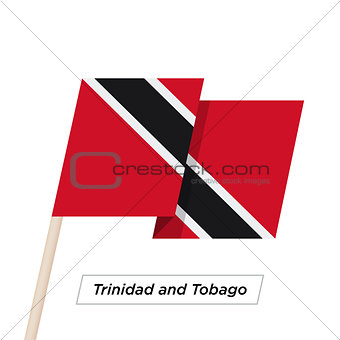 Trinidad and Tobago Ribbon Waving Flag Isolated on White. Vector Illustration.