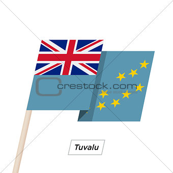 Tuvalu Ribbon Waving Flag Isolated on White. Vector Illustration.