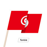 Tunisia Ribbon Waving Flag Isolated on White. Vector Illustration.