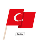 Turkey Ribbon Waving Flag Isolated on White. Vector Illustration.