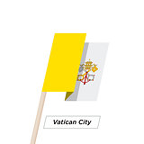 Vatican City Ribbon Waving Flag Isolated on White. Vector Illustration.