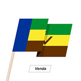 Venda Ribbon Waving Flag Isolated on White. Vector Illustration.