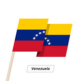 Venezuela Ribbon Waving Flag Isolated on White. Vector Illustration.
