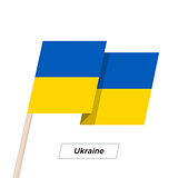 Ukraine Ribbon Waving Flag Isolated on White. Vector Illustration.