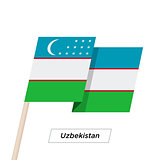 Uzbekistan Ribbon Waving Flag Isolated on White. Vector Illustration.