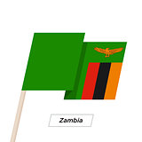 Zambia Ribbon Waving Flag Isolated on White. Vector Illustration.