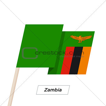 Zambia Ribbon Waving Flag Isolated on White. Vector Illustration.