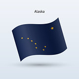 State of Alaska flag waving form. Vector illustration.