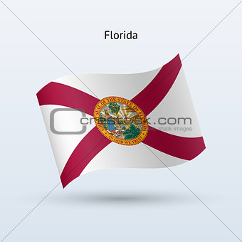 State of Florida flag waving form. Vector illustration.