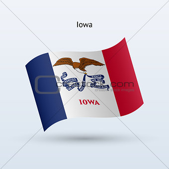 State of Iowa flag waving form. Vector illustration.