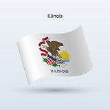 State of Illinois flag waving form. Vector illustration.