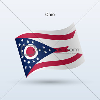 State of Ohio flag waving form. Vector illustration.
