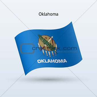 State of Oklahoma flag waving form. Vector illustration.