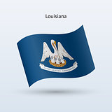 State of Louisiana flag waving form. Vector illustration.
